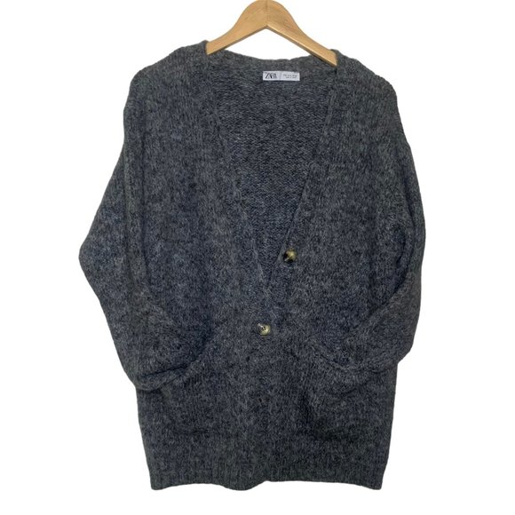 COZY GRAY LONG POCKET CARDIGAN - ZARA - Picture 4 of 10